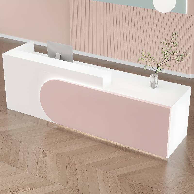 Rectangular Reception Desk with Cabinet, Hutch, Keyboard Tray, Cable Management, Filing Cabinet, and Manufactured Wood Top