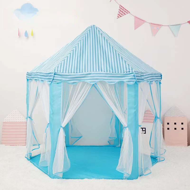 Indoor & Outdoor Use Cloth Compact Play Tents with Floor & Tent Pole, Medium（3'-5'）