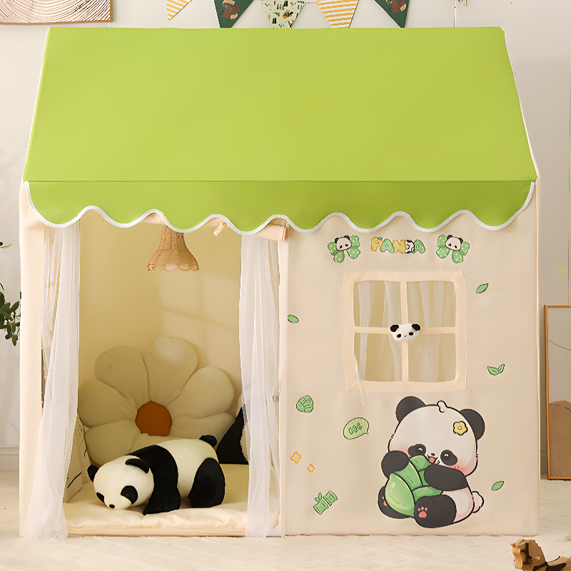 Indoor & Outdoor Use Chalk Compact Play Tents with Tent Pole, Windows & Lights, Medium（3'-5'）