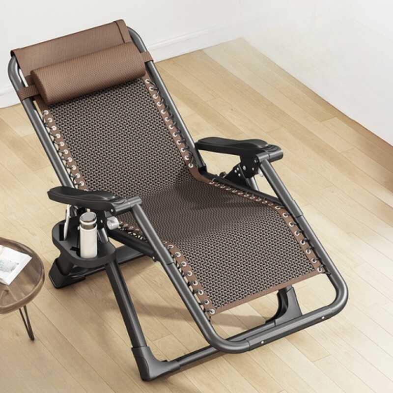 Recliner Armchair with Fold-up Feature, Headrest, and Cup Holder Storage