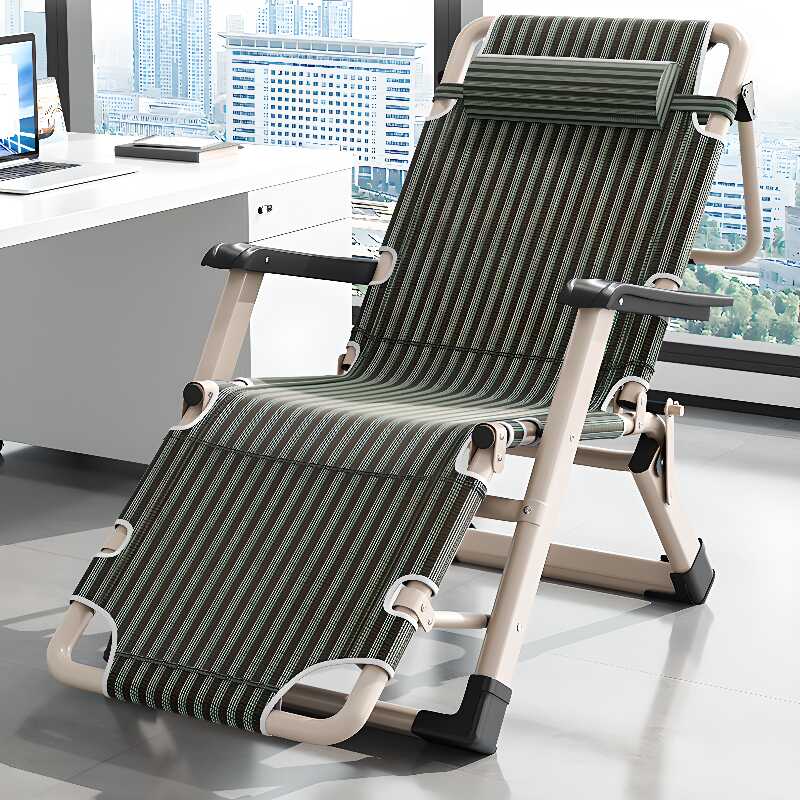 Contemporary Solid Colour Recliner Armchair with Metal Frame, Non-Rocking Base, Pillow, and Locking Back Angle Adjustment