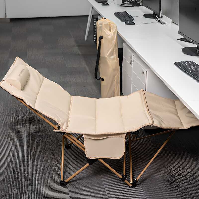 Fold-up Recliner Armchair with Padded Upholstery and Headrest