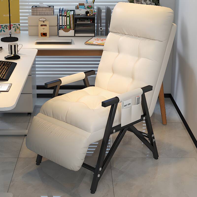 Stylish Recliner Armchair with Padded Upholstery, Non-Rocking Base, Locking Back Angle, Stitch-tufted Detail, Headrest, Storage Pocket, and Removable Back