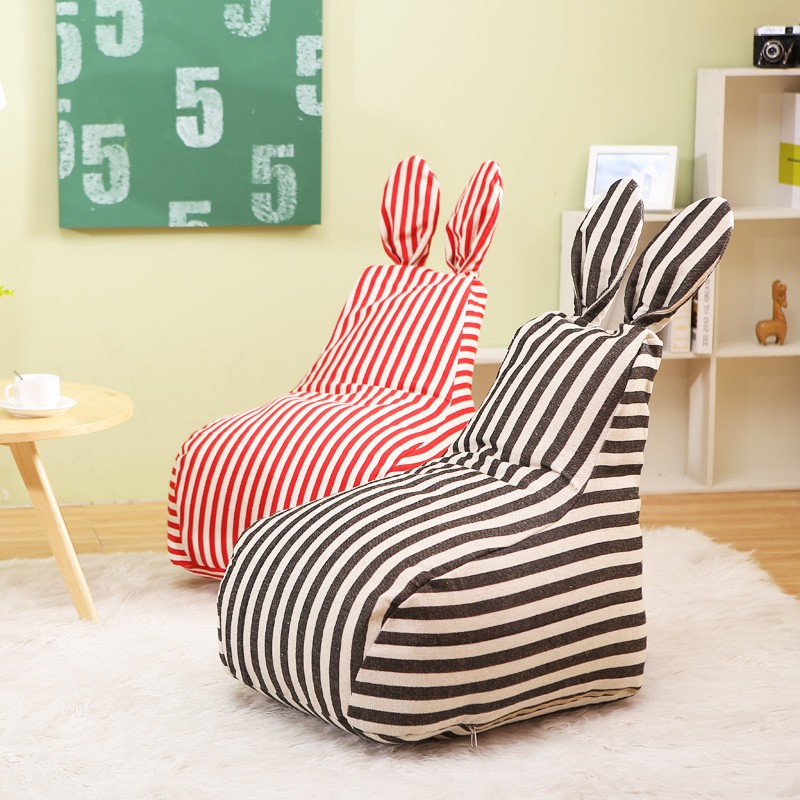 Cartoon Striped Armless Bag Sofa, Multiple Colours, 100% Polyester