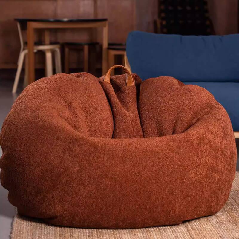 Beanie Chair with Removable Cover & Zipper Closure, Refillable Expanded Polypropylene Beans, Sherpa, Brown, Bean Bag Chair