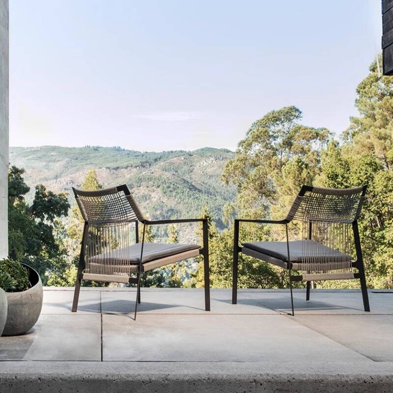 Modern Black Metal Uv Resistant for 1 Sofa for Balcony, 1 Piece