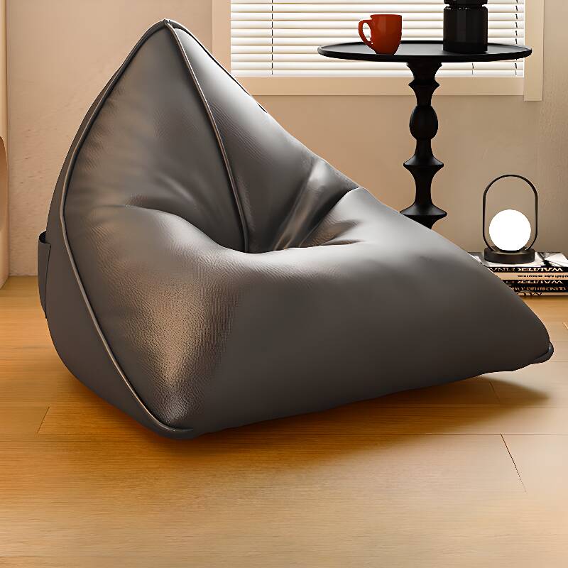 Solid Colour Bean Seat with Repository, Bean Bag Chair, Seats 1, Fill Included, Pre-Filled, Lemon Colour/Blue/Gray