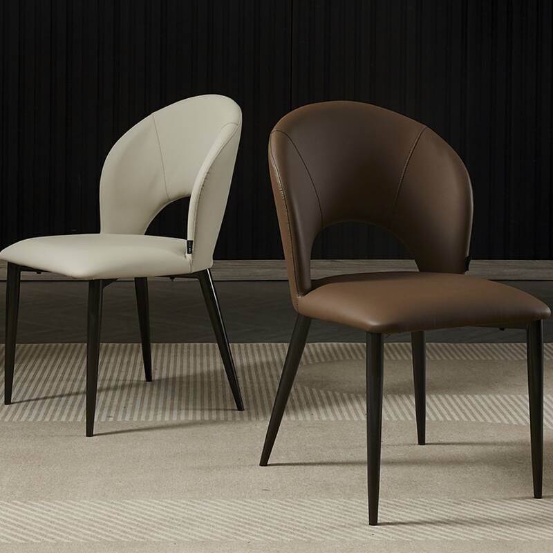 Art Deco Side Chair with Cushion, Steel Legs, and Low Back