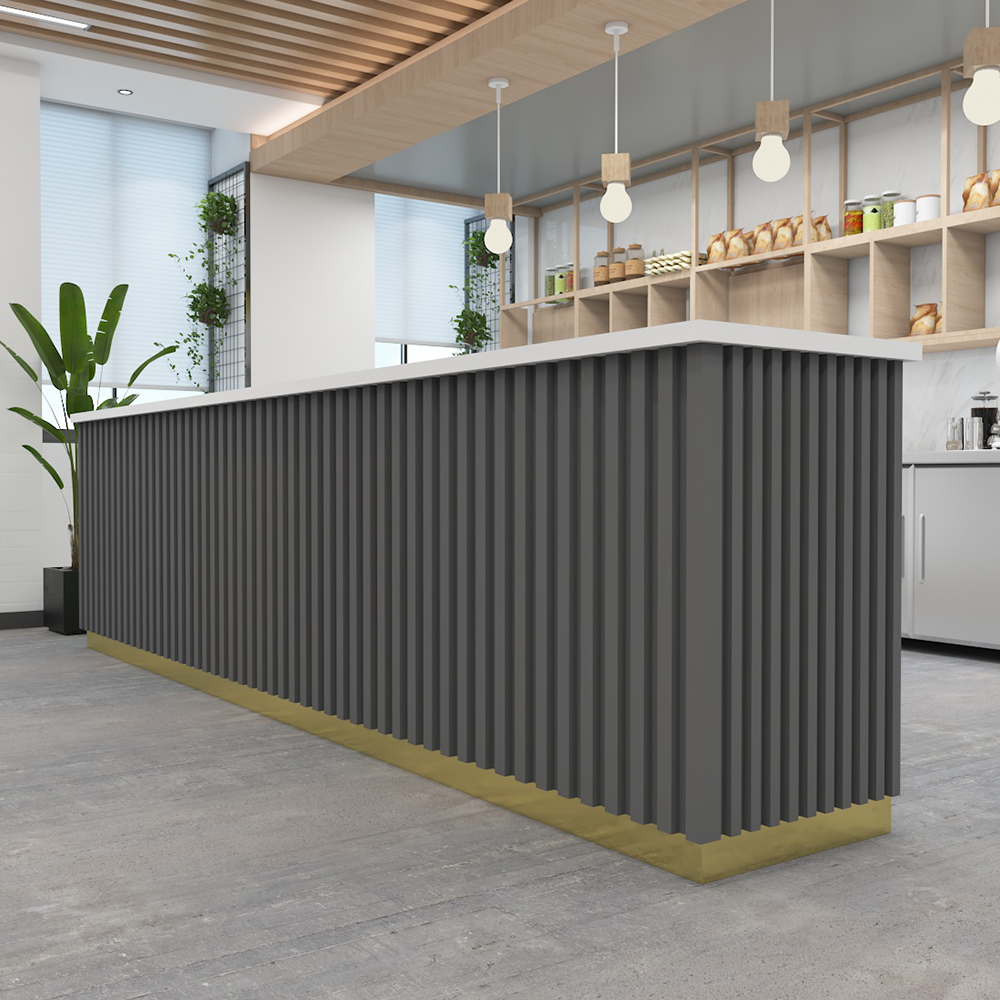 Reception Desk Rectangle with Drawer Pedestal Cupboard and Filing Cabinet, Manufactured Wood Top
