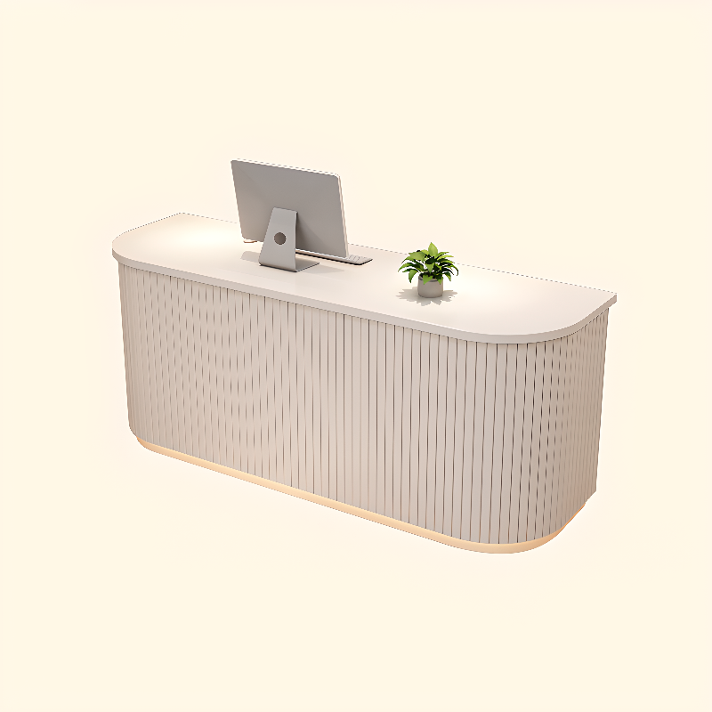 Rectangle Reception Desk with Closet, Filing Cabinet, and Manufactured Wood Top