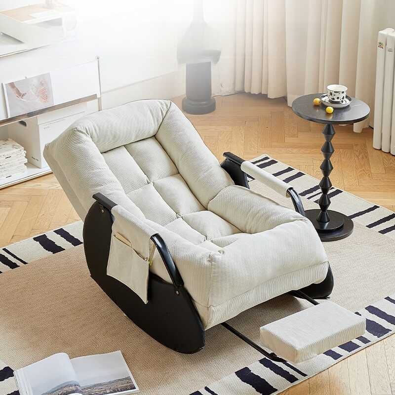 Ergonomic Stationary Rocking Chair with Rear Back