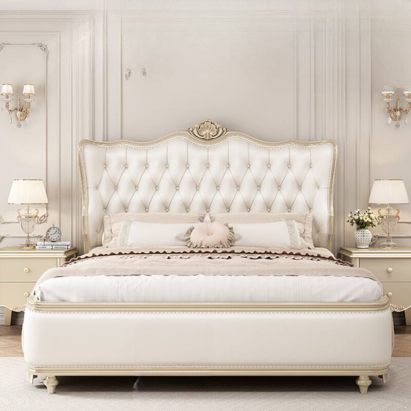 White Modish Wingback Bed