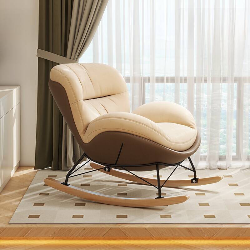 Rocking Chair with Ottoman, Flared Arm, Rear Back, and Stationary Base