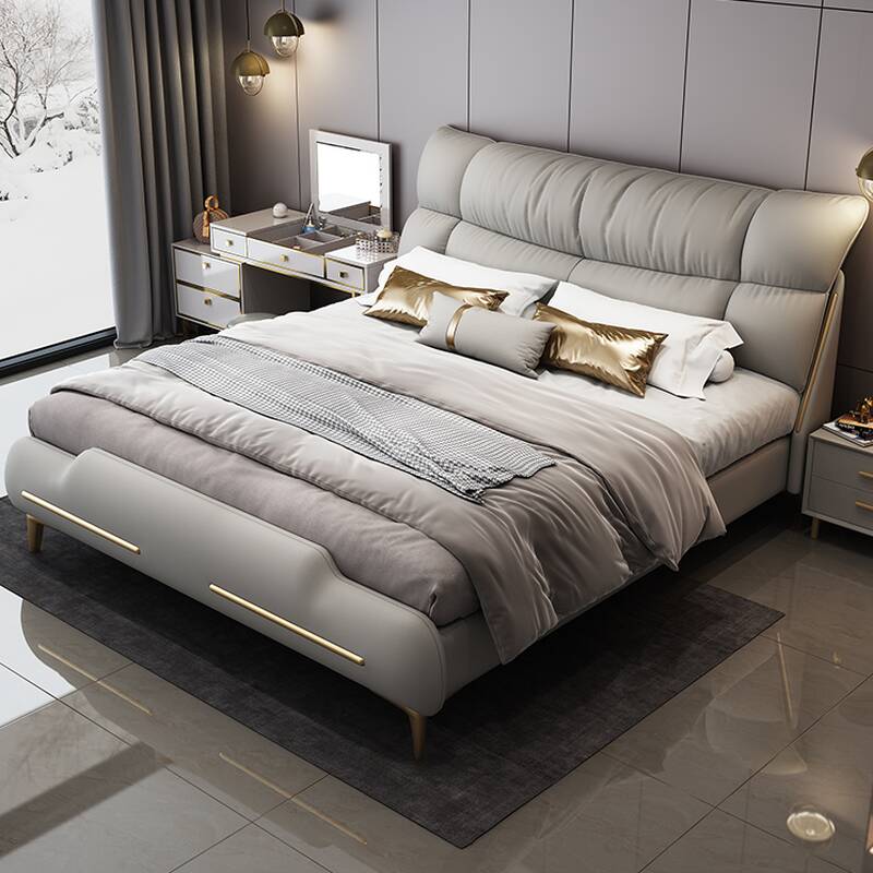 Gray Panel Bed with Pine Wood Frame, Included Mattress, Perfect for Bedroom