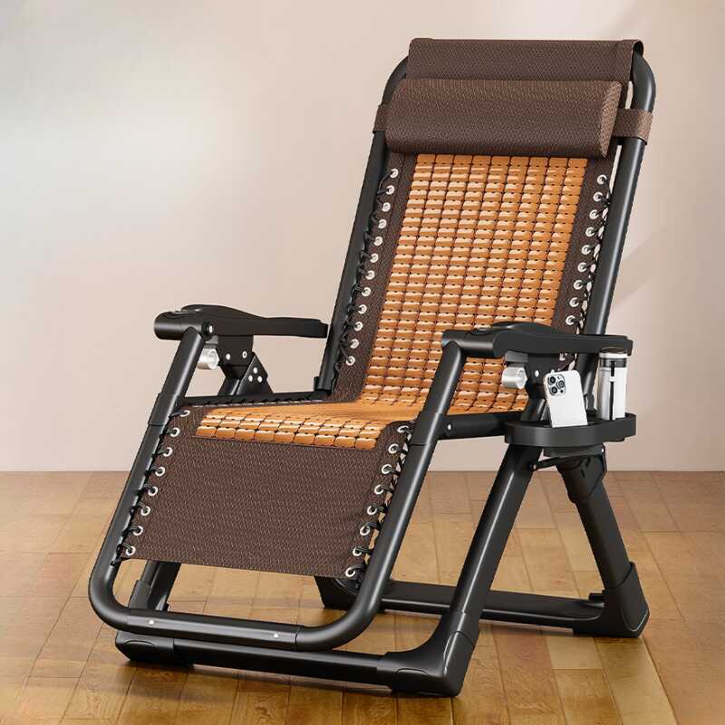 Tartan Brown Recline Chairs with Non Rocking Base, Pillow, Locking Back Angle, Cup Holder, and Independent Foot Movement