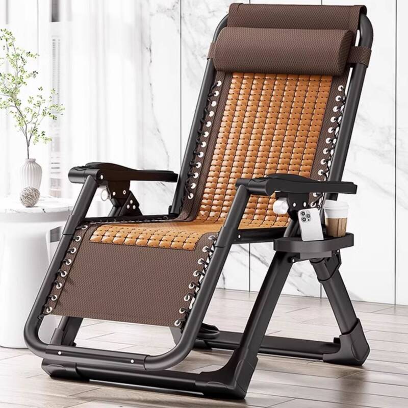 Tartan Ink/Grey Recline Chairs with Non Rocking Base, Removable Cushion, Pillow, Locking Back Angle, and Cup Holder