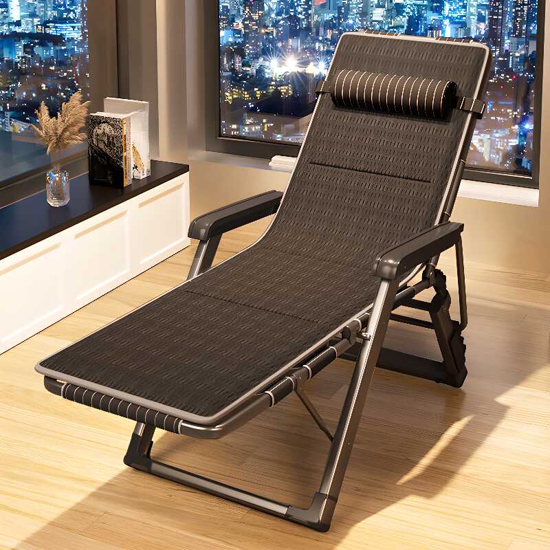 Metal Non Rocking Recline Chairs with Removable Cushion, Pillow, Locking Back Angle, and Independent Foot Movement