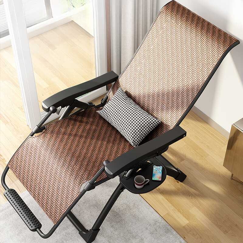 Recline Chairs in Grey with Metal Frame, Non Rocking Base, Removable Cushion, Locking Back Angle, Stitch-tufted, and Cup Holder