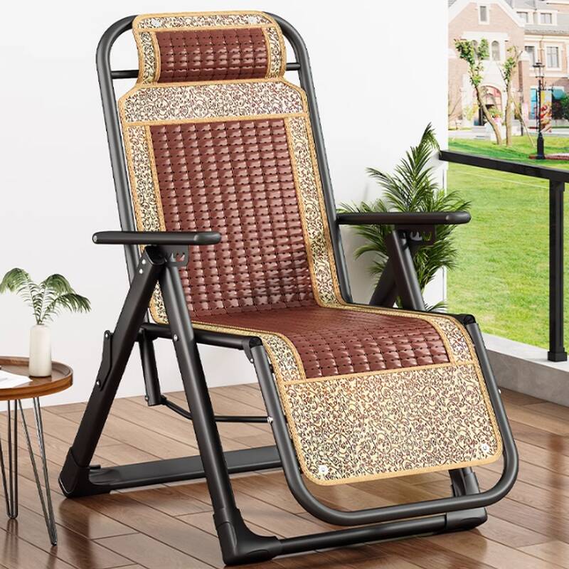 Solid Colour Metal Recline Chairs with Non Rocking Base, Removable Cushion, Locking Back Angle, and Independent Foot Movement