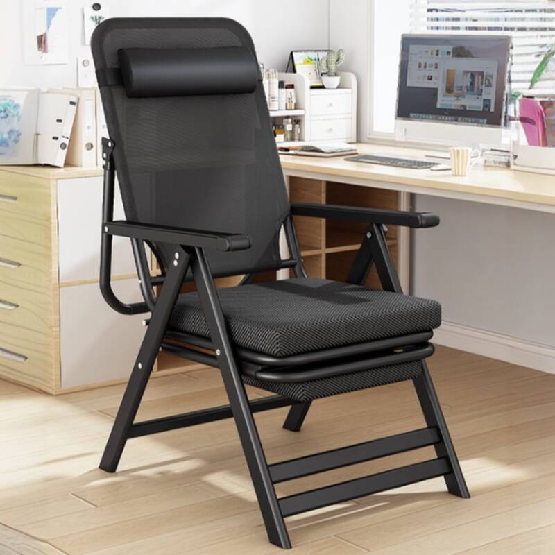 Metal Recliner Armchair, Midnight Black, Lumbar Support, Standard (No Motion), Locking Back Angle, Independent Foot Movement, Pillow