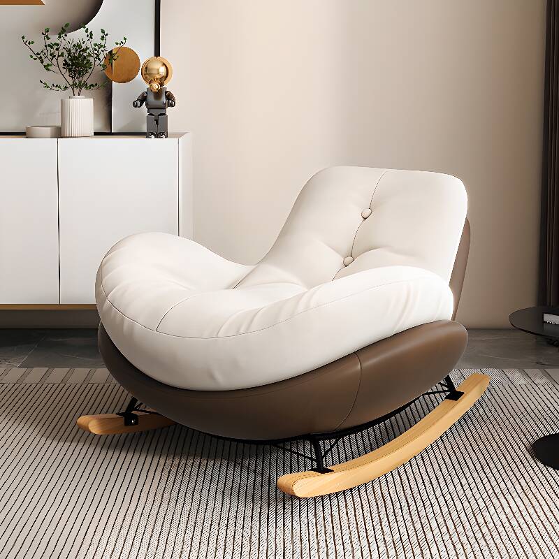 Trendy Upholstered Cushioned Rocking Chair