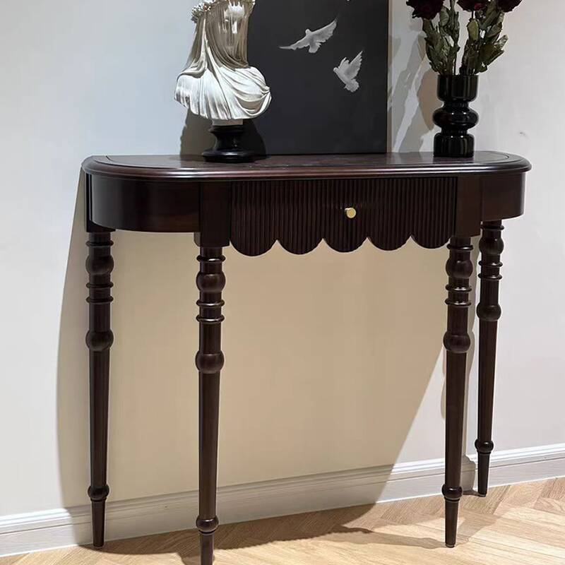 Vintage Dark Wood Natural Wood Entry Way Table for Entrance