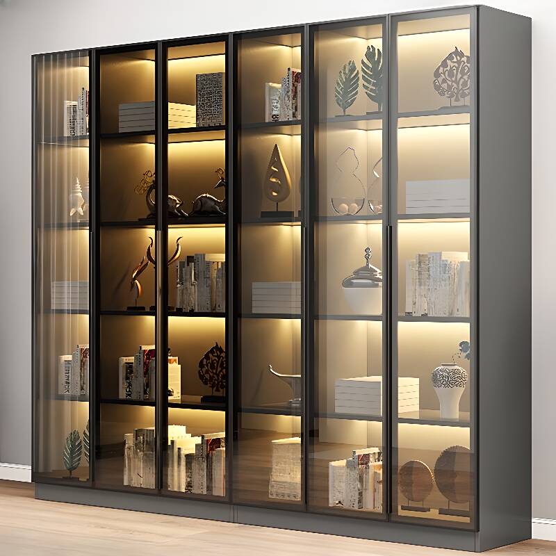 Cubitac Accent Cabinet with Stockroom, 4 Shelves, Glazed Door, and Articulated Mechanism