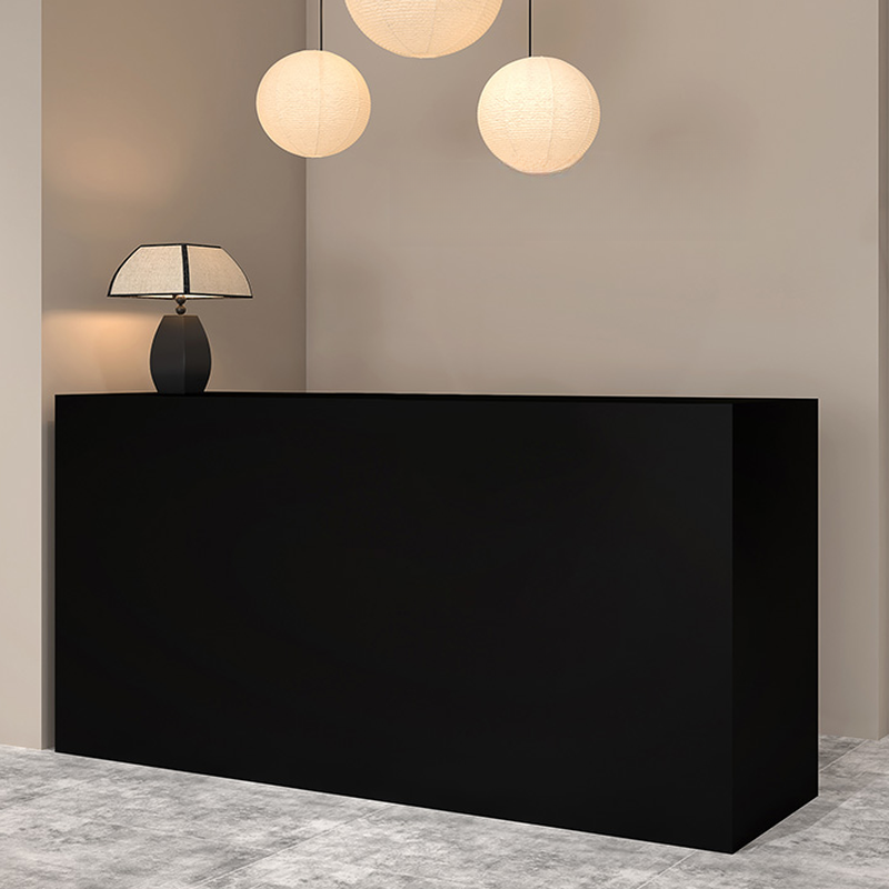 Rectangle Laminate Top Reception Desk, Cabinet & Keyboard Tray & Cable Management & Filing Cabinet