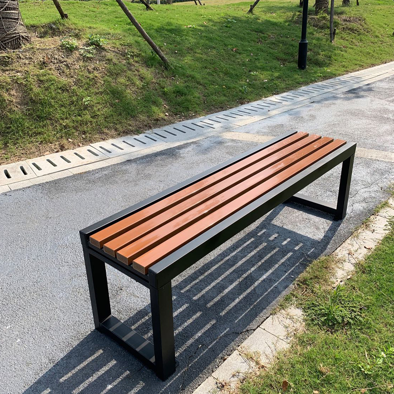 Trendy Outdoor Bench with Manufactured Wood and Midnight Black Frame