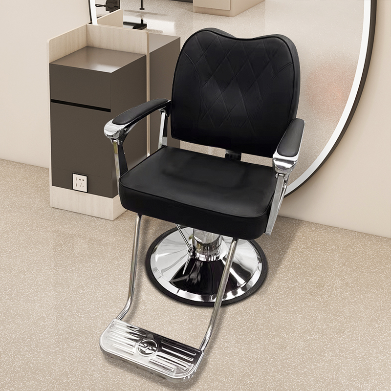 Changeable Manual Recline Ink Metal Barber Chair with Foot Support, Wingbacked Chair & Arm