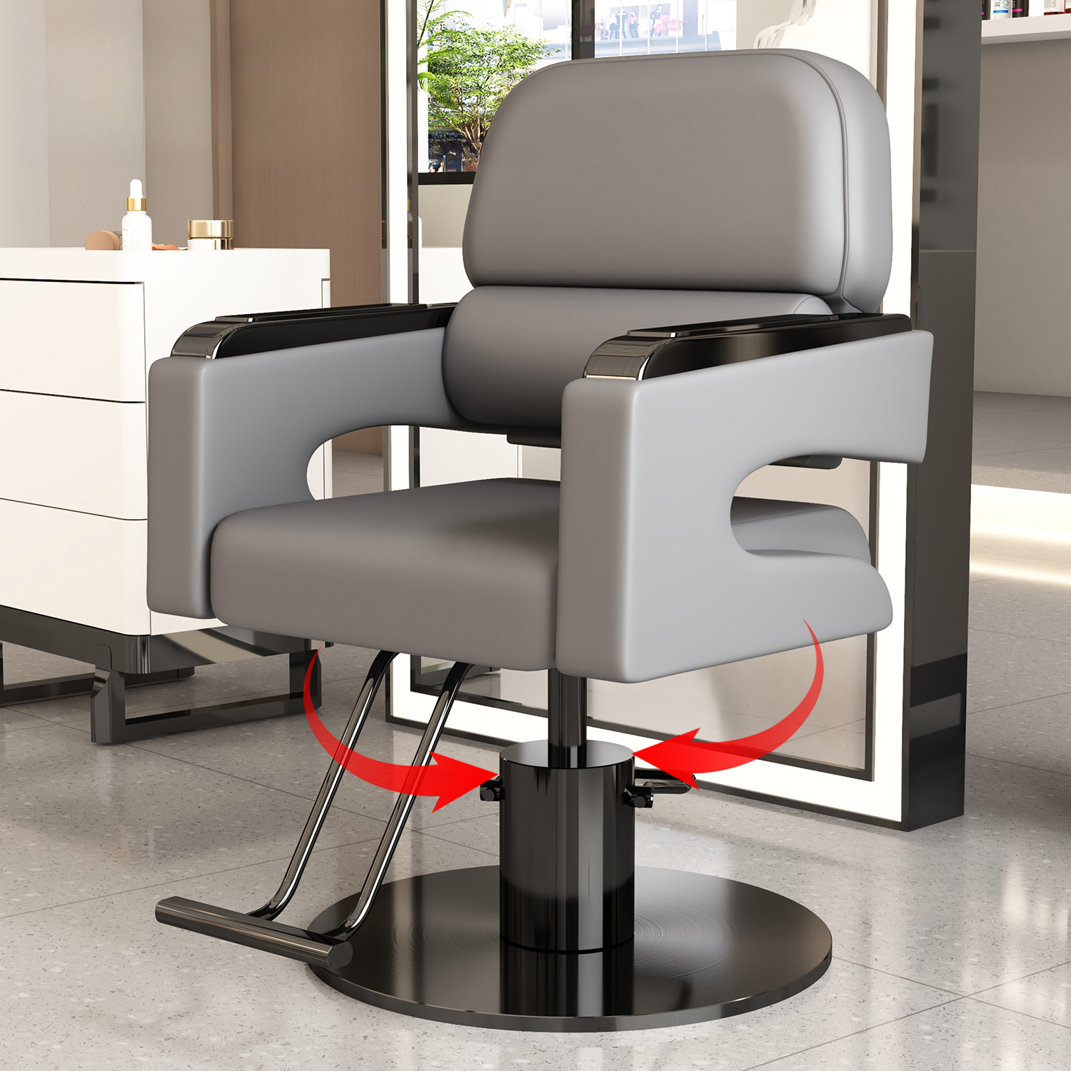 Scratch Resistant Arm Barber Chair