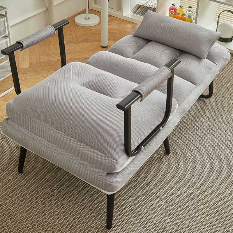 Cushioned Chair Recliner with Foot Perch, Non Rocking Base, Removable Cushion, Pillow, and Locking Back Angle