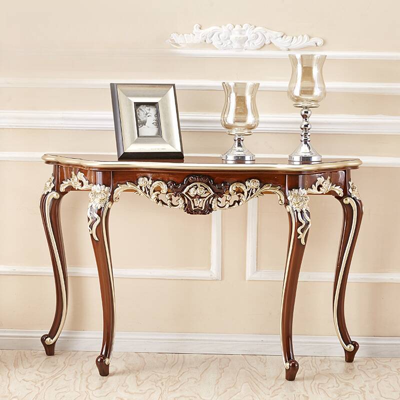 Lumber Free Form Foyer Table in Brown with 4 Legs in a Simplistic Style