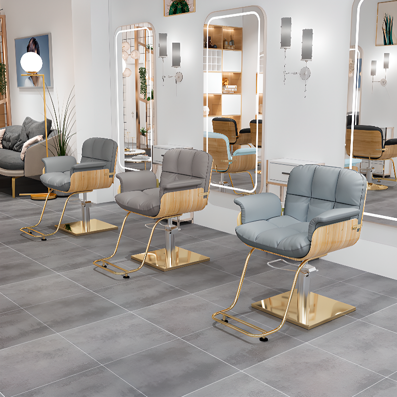 Adjustable L-Shape Striped Ergonomic Styling Chair with Stainless Steel/Electroplate Frame and Footrest