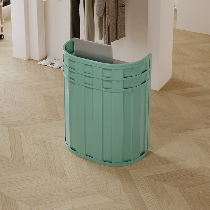 Rustic Reception Desk with Dark Blue/Olive Green/Beige Steel Top