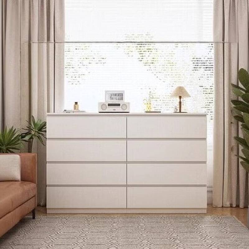 Modern White Lumber Horizontal/Vertical Double Dresser/Bachelor Chest/Lingerie Chest with 6 Drawers/8 Drawers/4 Drawers