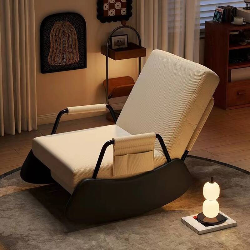 Simple Alloy Rocking Chair: Scratch-tolerant & Padded with Round Arm