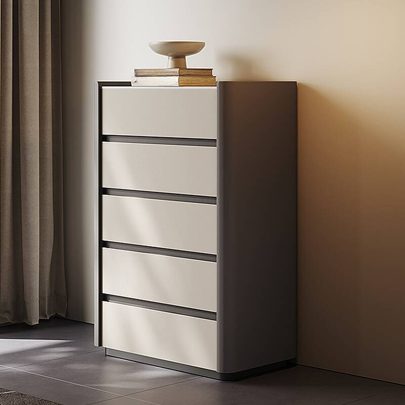 Casual Manufactured Wood Console Dresser/Semainier with 5/6 Drawers in Horizontal/Vertical Orientation