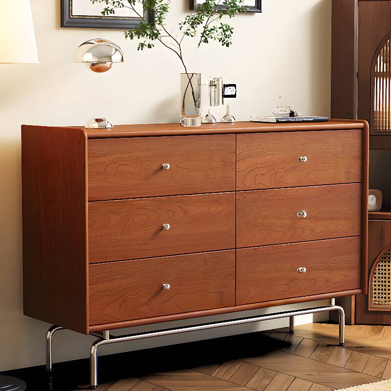 Modern Natural Wood Horizontal/Vertical Console Dresser/Lingerie Chest with 5 Drawers/9 Drawers/6 Drawers