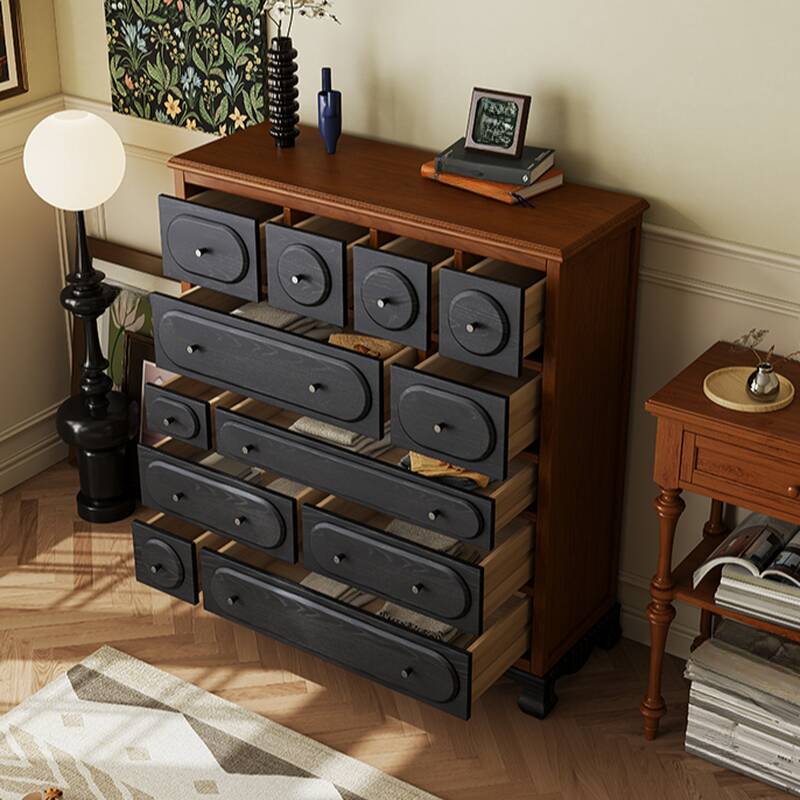 Casual Horizontal Console Dresser with 12 Drawers