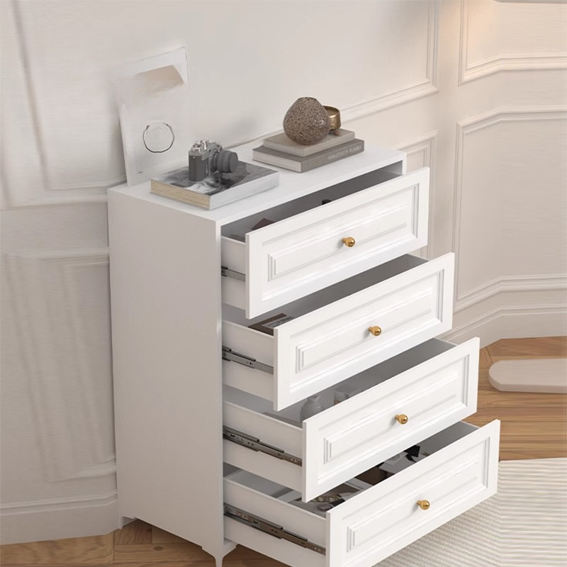 White Casual Steel Bachelor Chest with 4/3 Drawers in Vertical/Horizontal Orientation