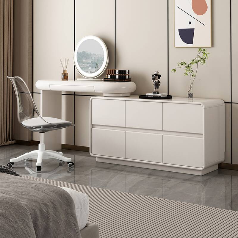 L-Shape Makeup Vanity with 7 Drawers, Scalable, Sliding, 2-in-1, Tabletop Storage