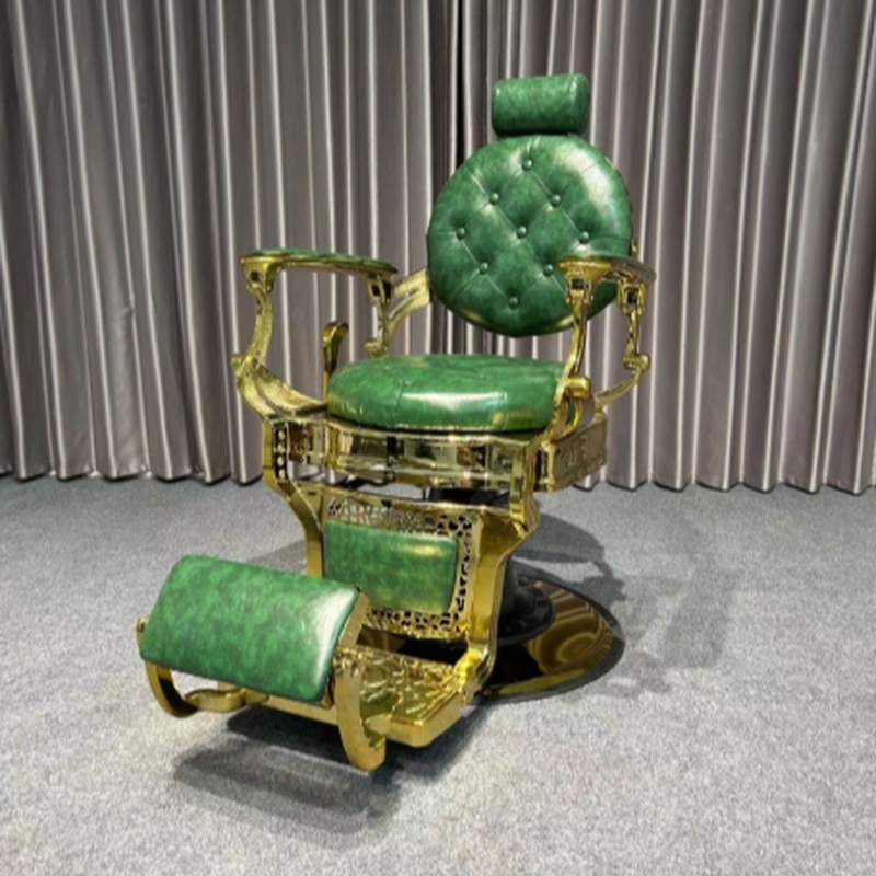 Elliptical Water-resistant Barber Chair with Ventilated Back and Reclining Adjustability