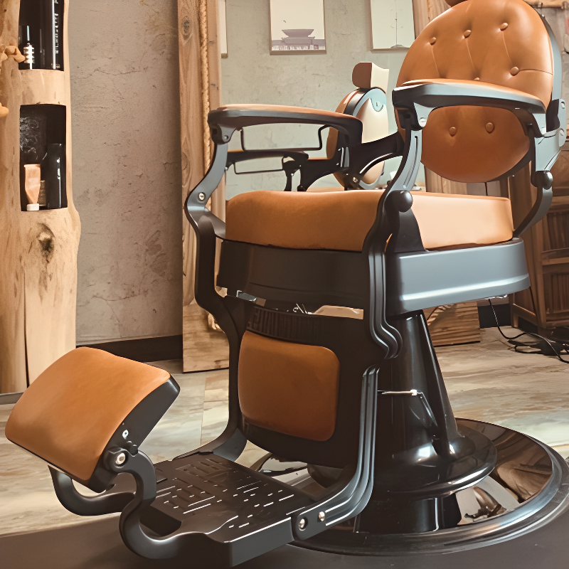 Water-resistant Elliptical Barber Chair with Ventilated Back and Reclining Feature