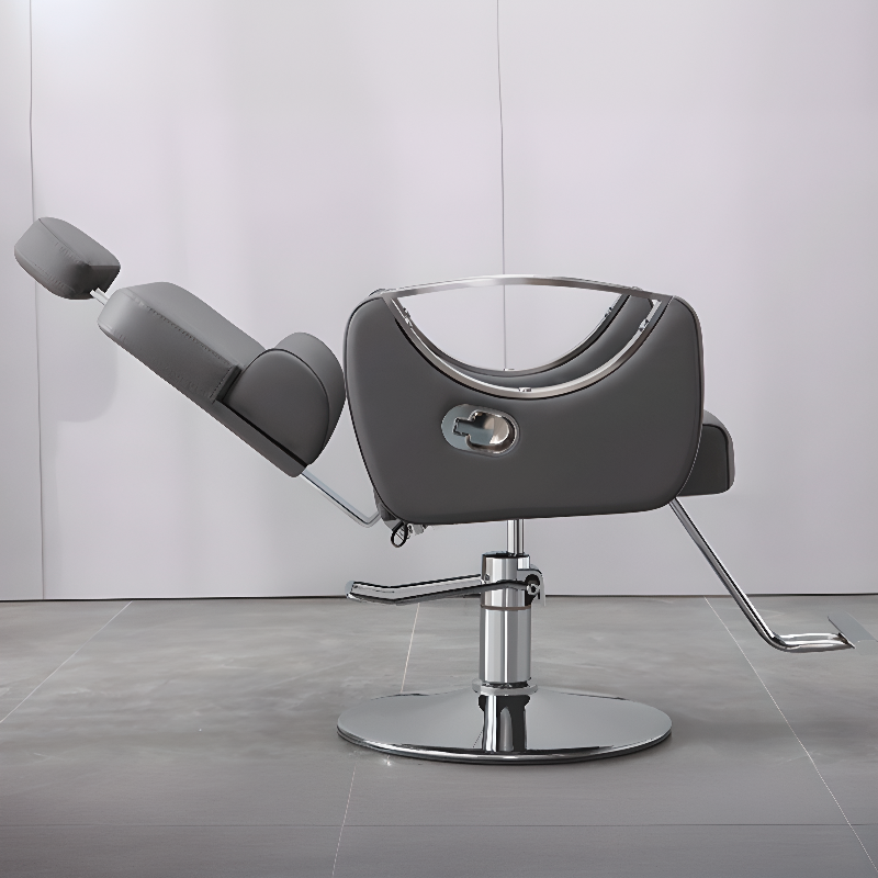 Water-resistant Barber Chair with Hand-push Button Reclining and Adjustable Features