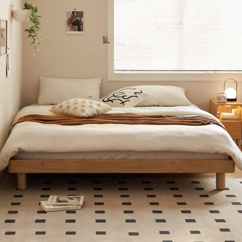 Stylish Natural Finish Art Deco Panel Bed