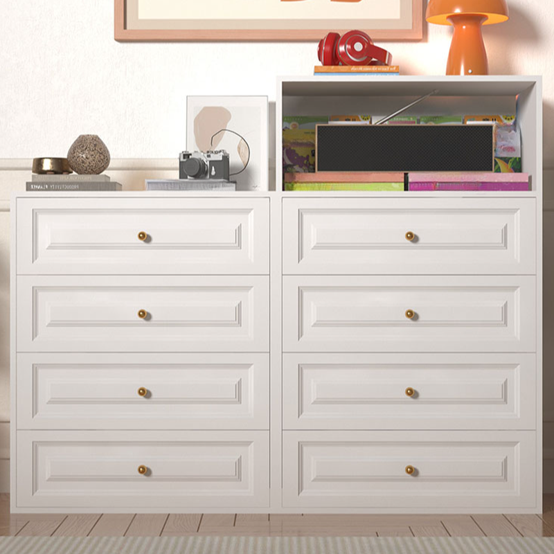 Chalk Simplistic Iron Lingerie Chest/Double Dresser with 3/6/4 Drawers, Vertical/Horizontal Orientation