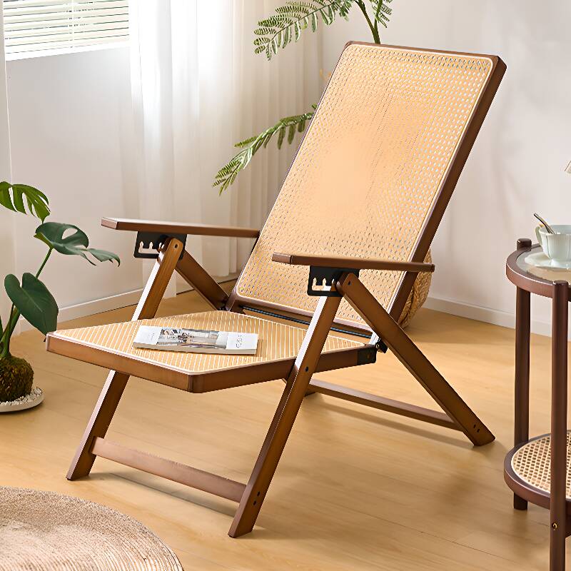 Trendy Wood Grain Pop-Up Arm Recliner with Wood Frame, Non-Rocking Base, Locking Back Angle, and Removable Back