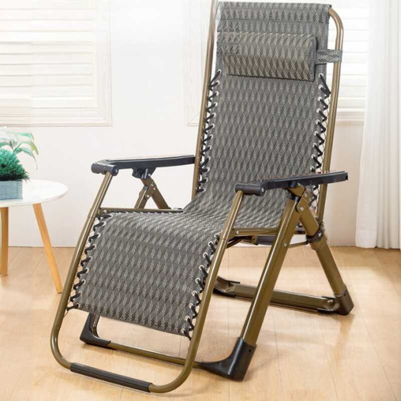 Trendy Solid Colour Reclining Deck Chair with Space-saving Design, Alloy Frame, Non-Rocking Base, Locking Back Angle, and Independent Foot Movement