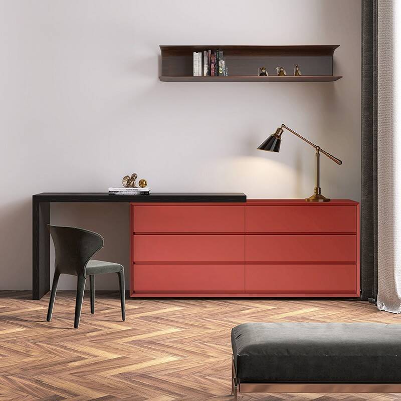 L-Shape Scalable Makeup Vanity for Sleeping Room with Push-Pull Functionality